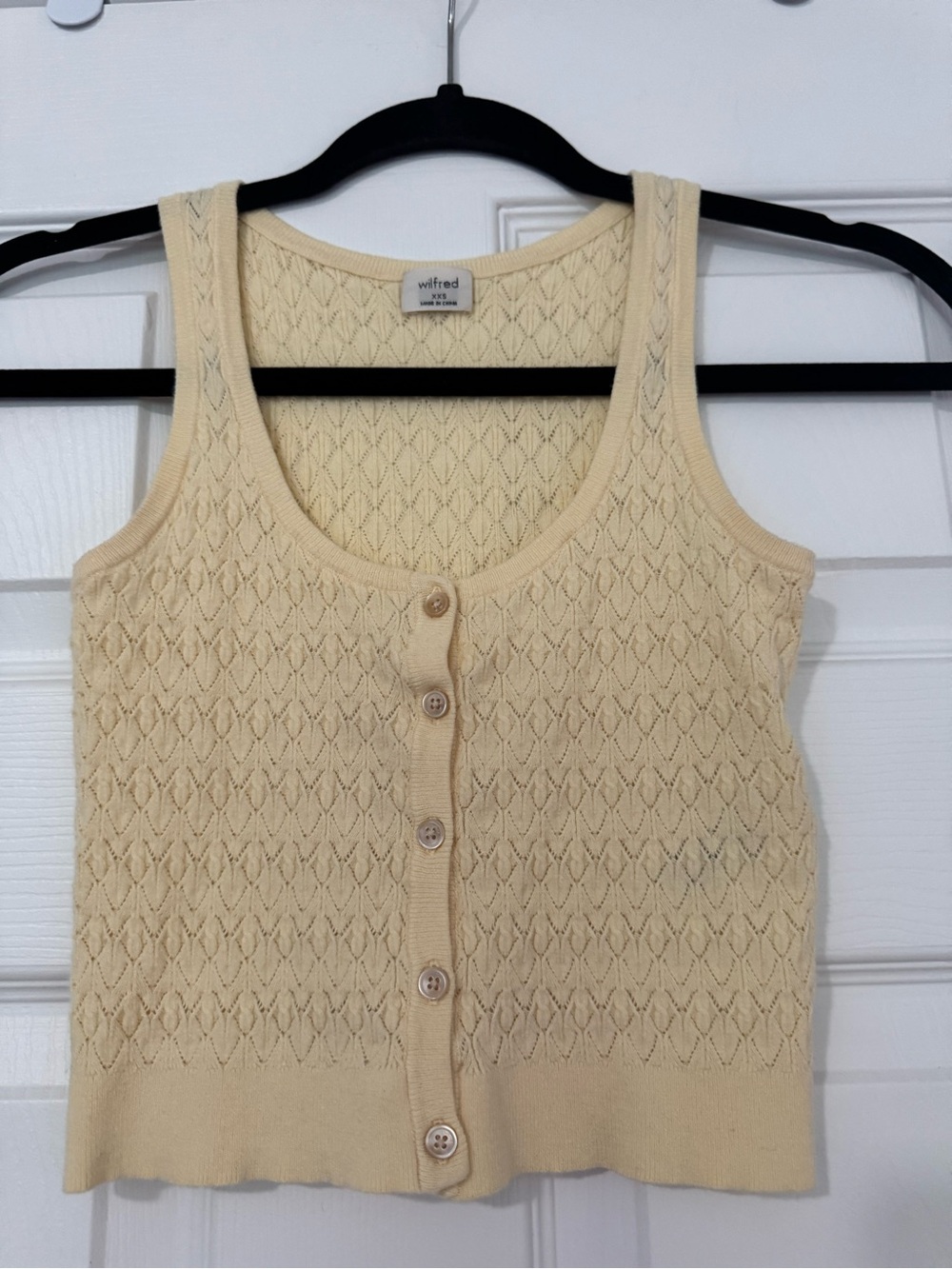 Wilfred Cream Knit Button-Front Tank Sweater